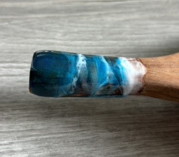 Salad Servers, Wood With Ocean Theme Handle