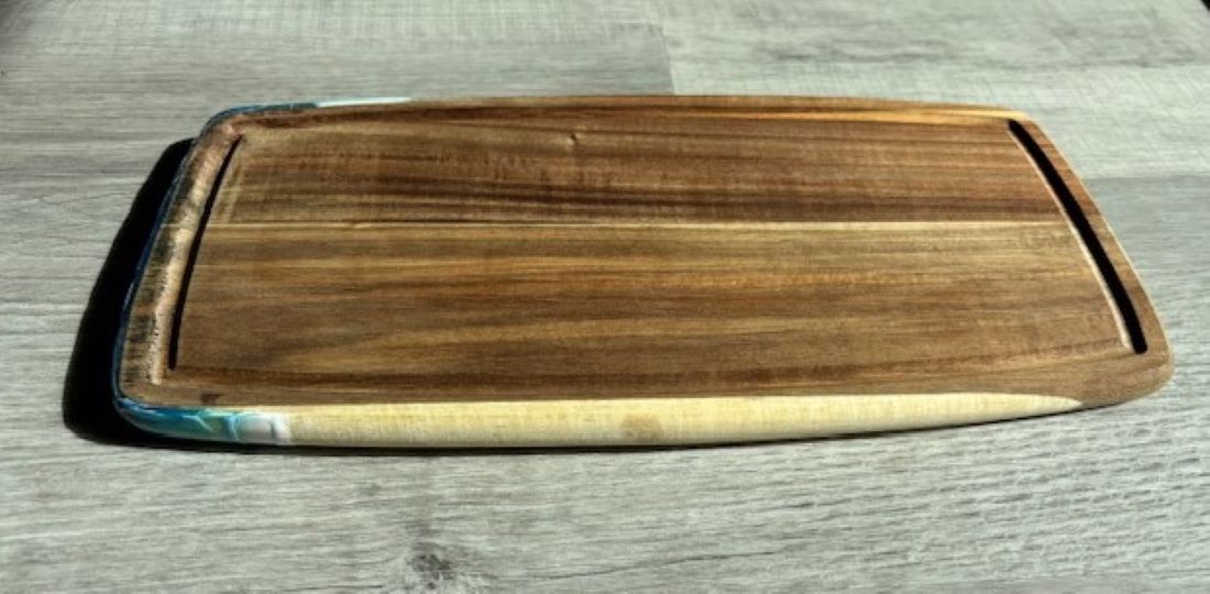 Acacia Wood Cutting Board with Ocean Theme