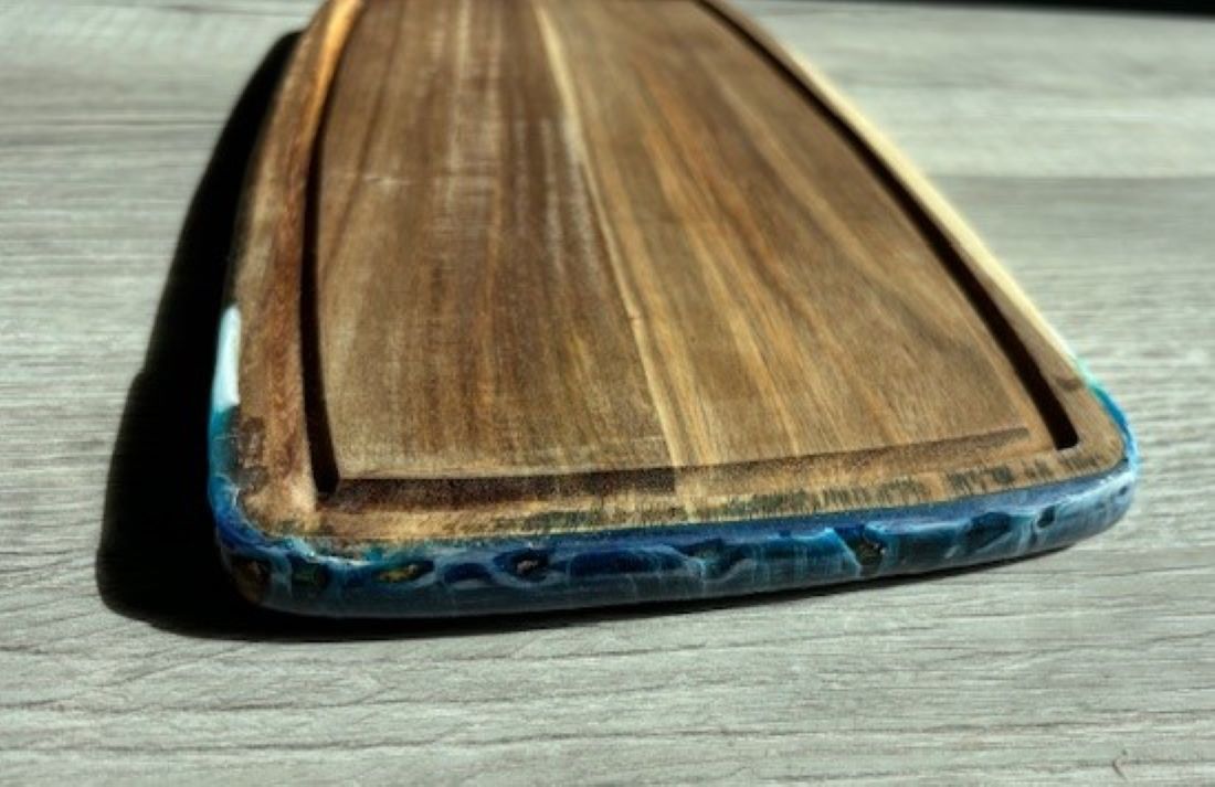 Acacia Wood Cutting Board with Ocean Theme