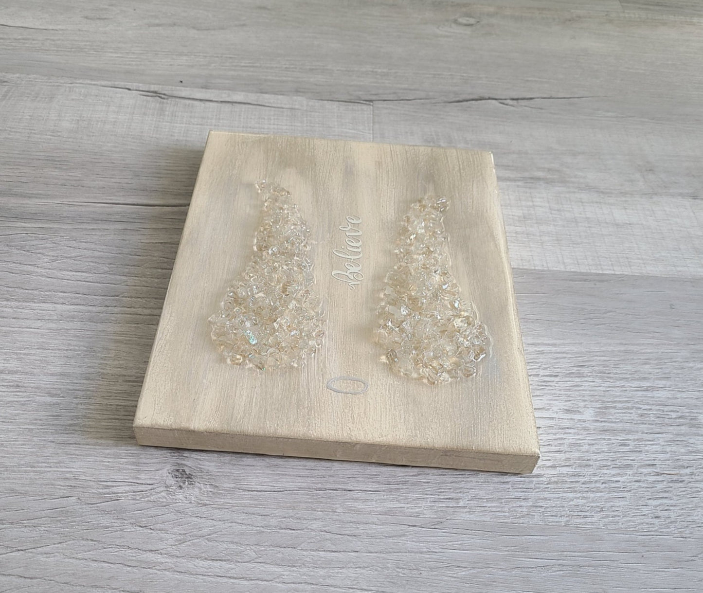 Angel Wings, Believe and Halo on Wood Wall Art