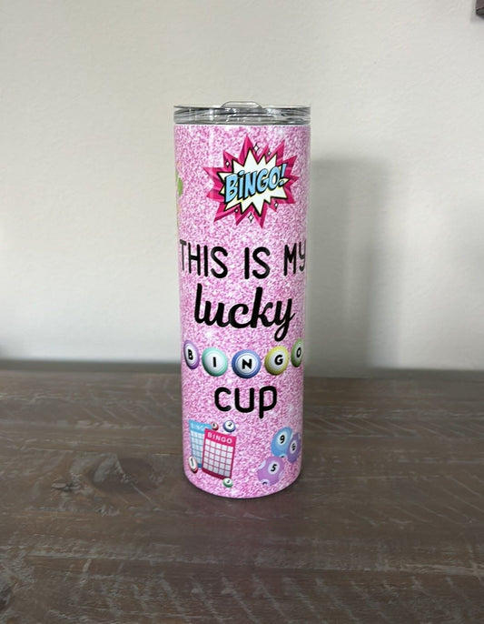 Travel Cup/Tumbler, Lucky Bingo Cup, Gnome, Pink