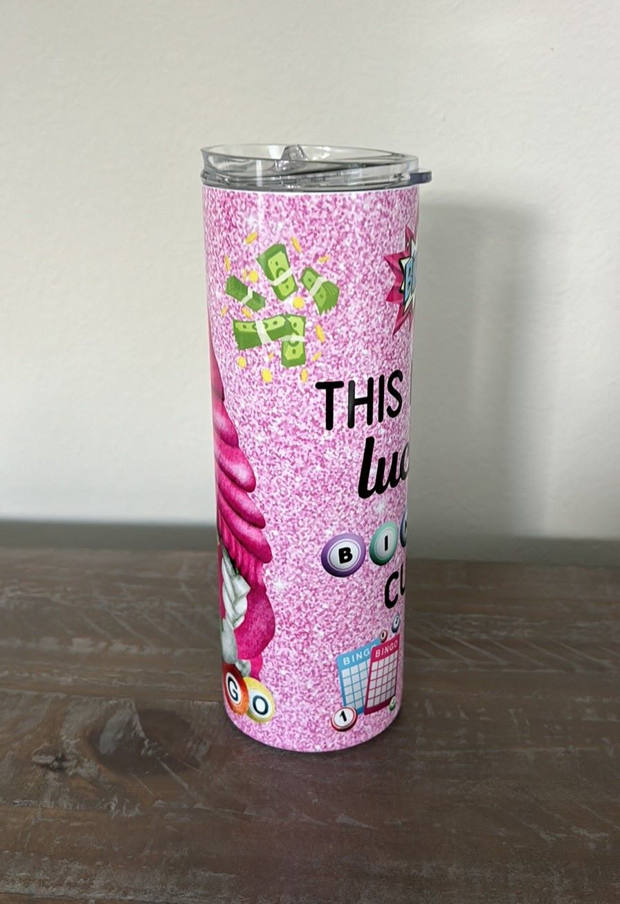 Travel Cup/Tumbler, Lucky Bingo Cup, Gnome, Pink