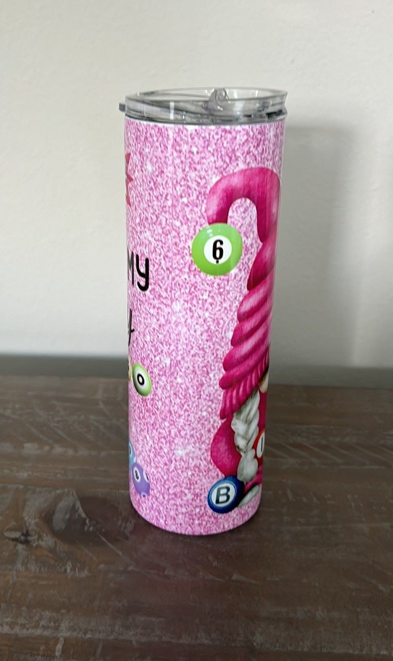 Travel Cup/Tumbler, Lucky Bingo Cup, Gnome, Pink