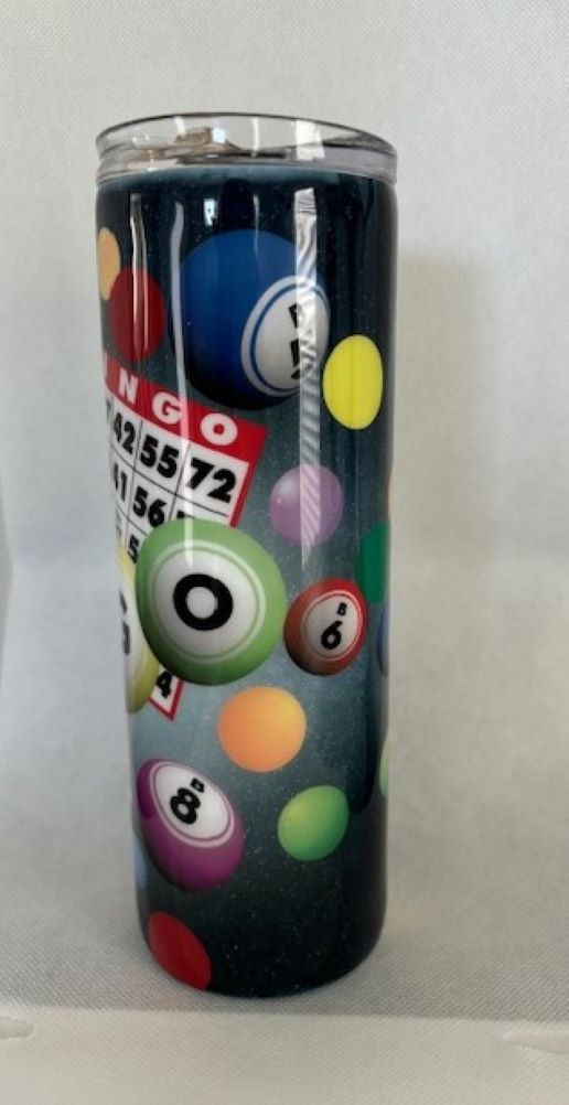 BINGO! 20 oz. Stainless Steel Drinking Tumbler, Bingo Themed