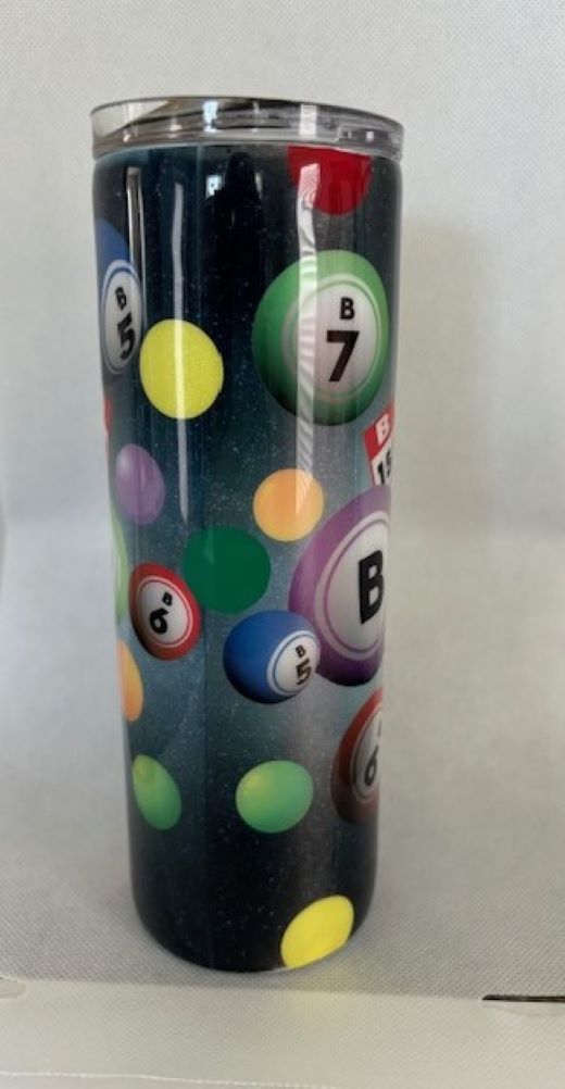 BINGO! 20 oz. Stainless Steel Drinking Tumbler, Bingo Themed