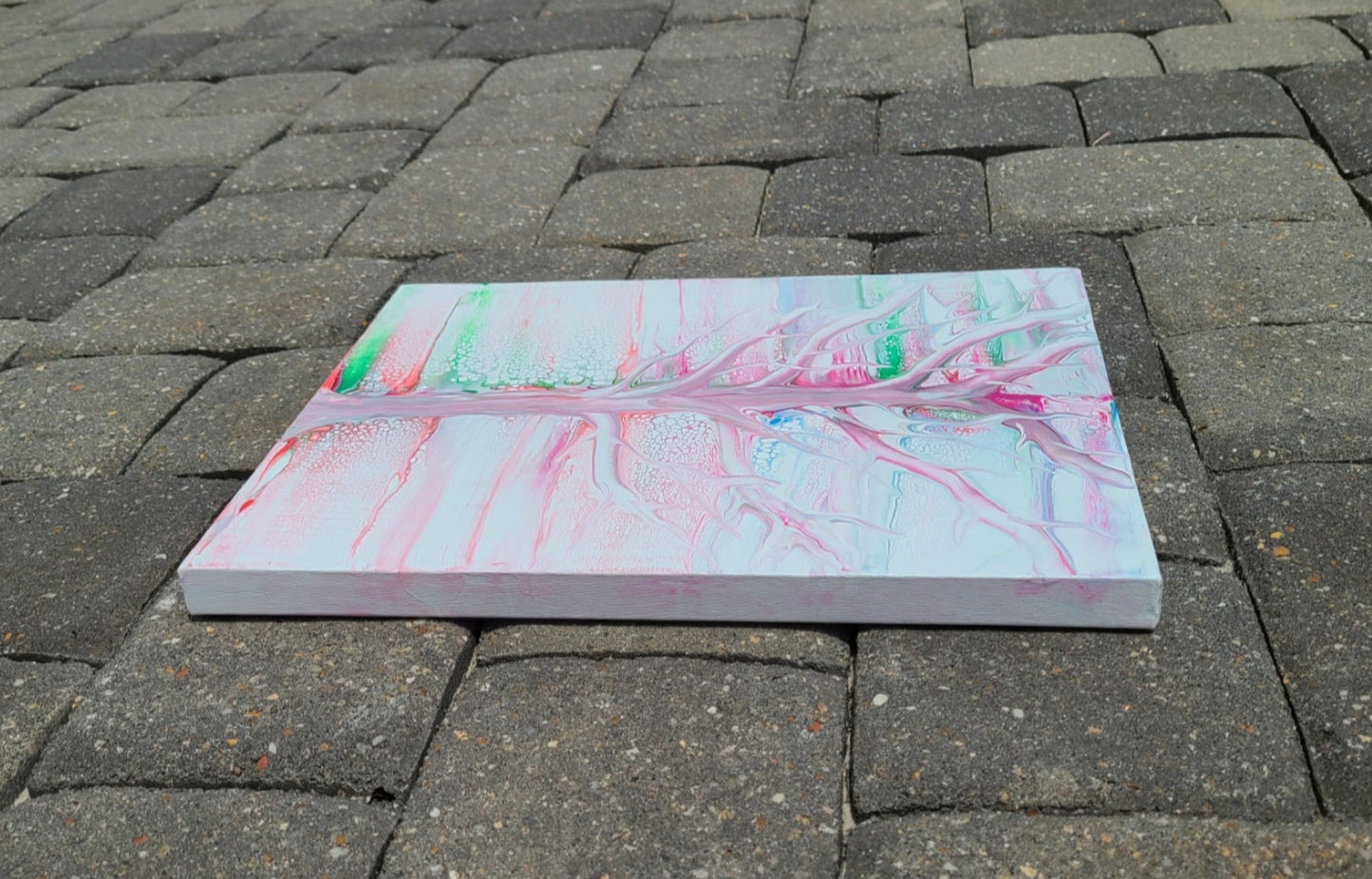 Cherry Blossom Tree Swipe Artwork, Acrylic 14 x 11