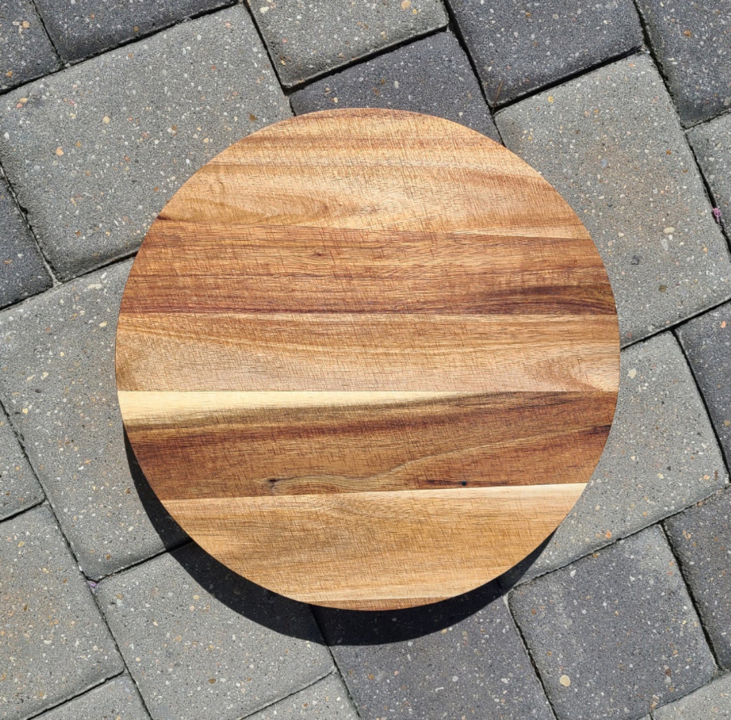Cobalt, Teal And Gold Round Wood Tray