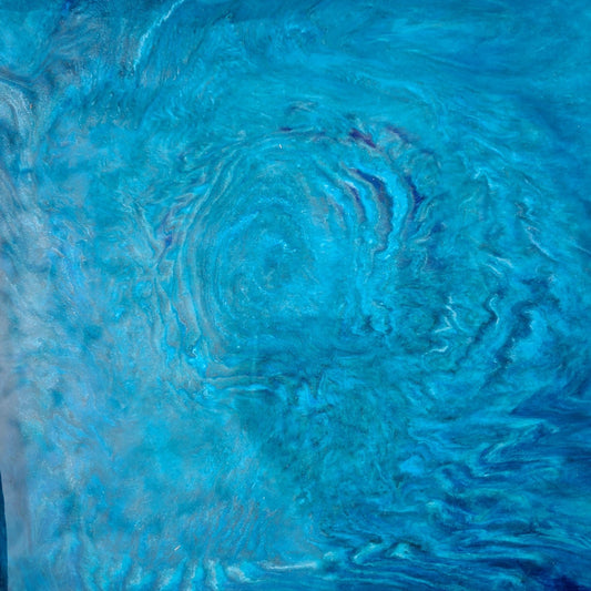 Square Rustic Metal Tray With Deep Blue Hole Design