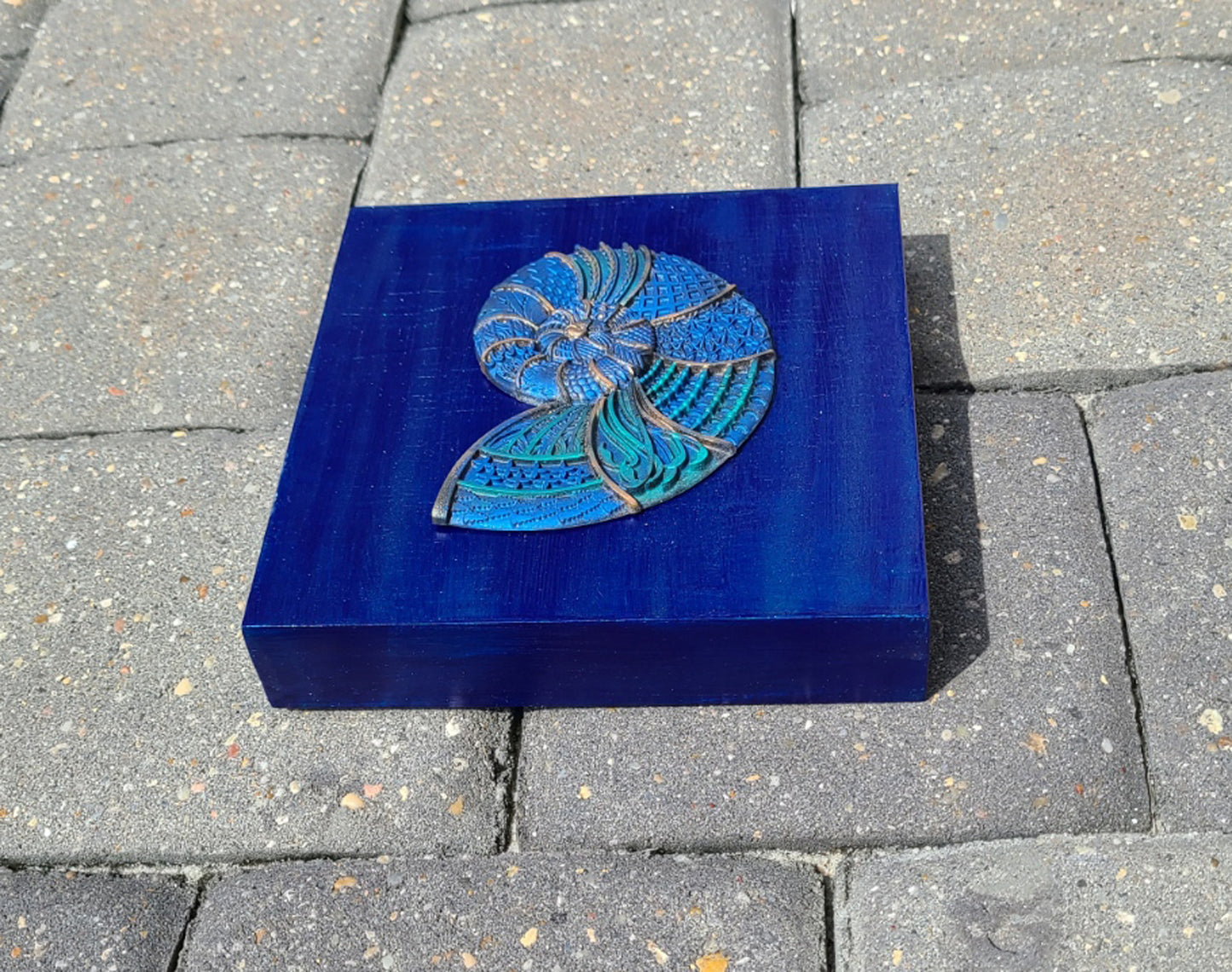 Detailed Nautilus On Wood Canvas Wall Art