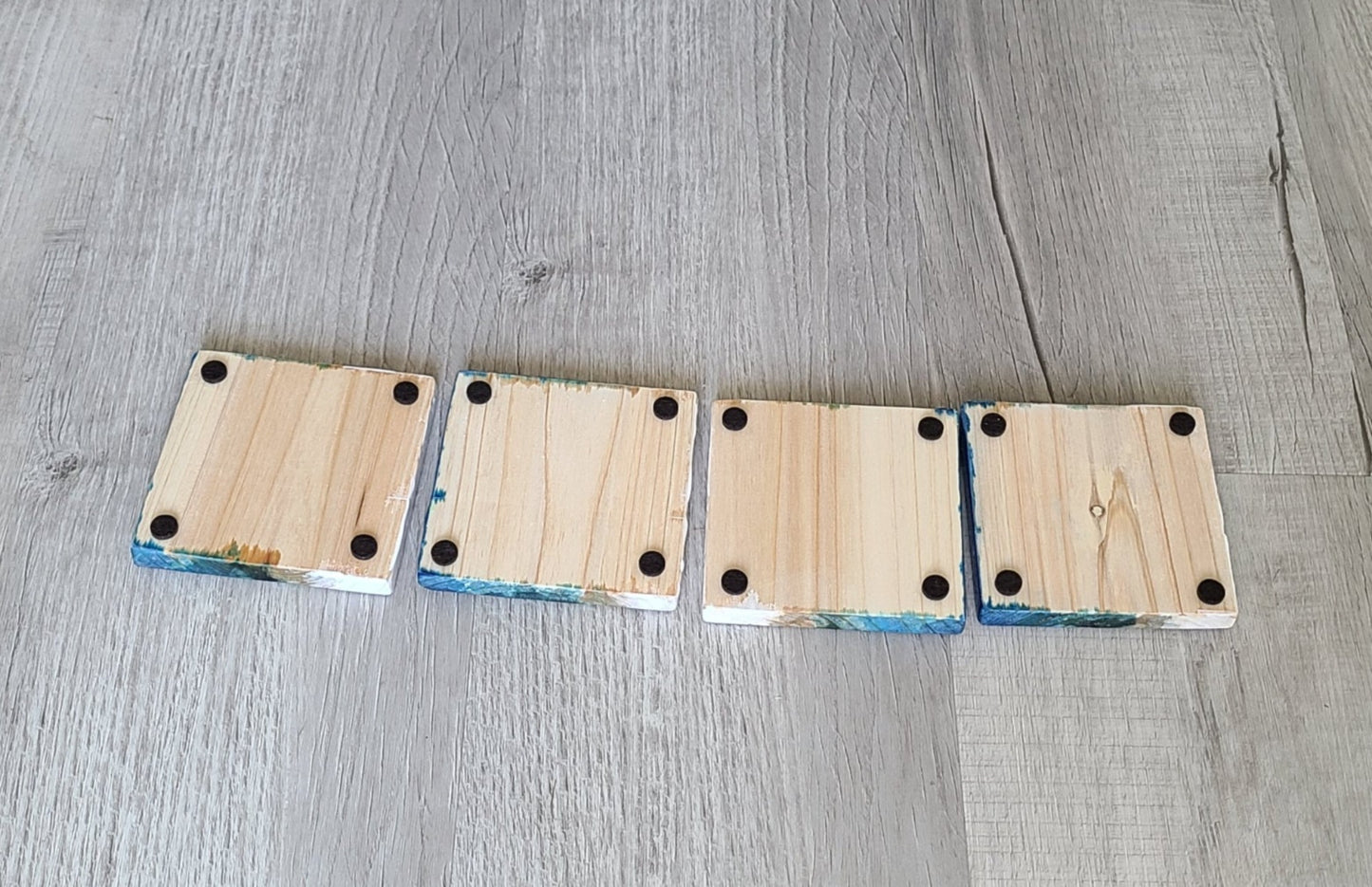 Ocean Water Themed Wood and Resin Coasters