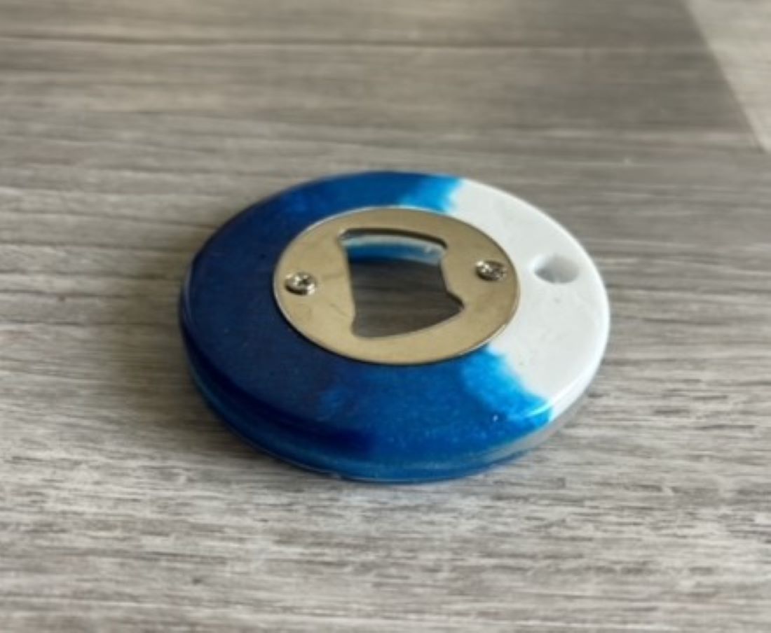 Handheld Bottle Opener, Ocean Design, Resin and Metal
