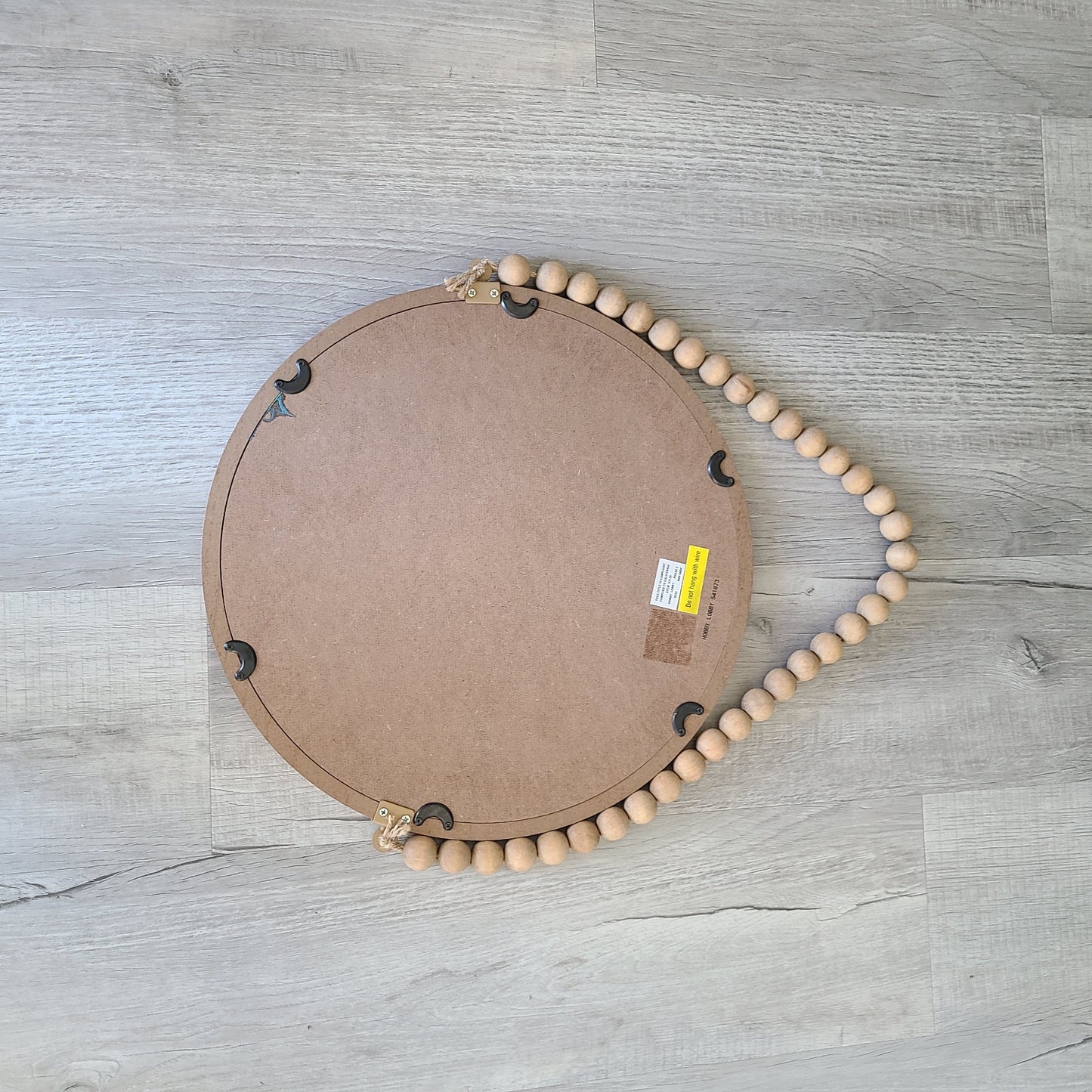 Round Ocean Themed Mirror With Beaded Hanger