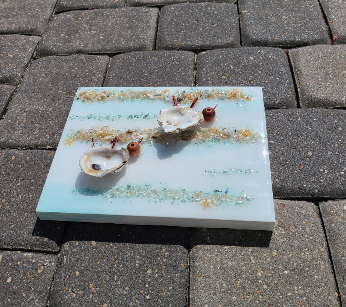 Shorebirds 3-D Oyster Shell and Mixed Media Wall Art