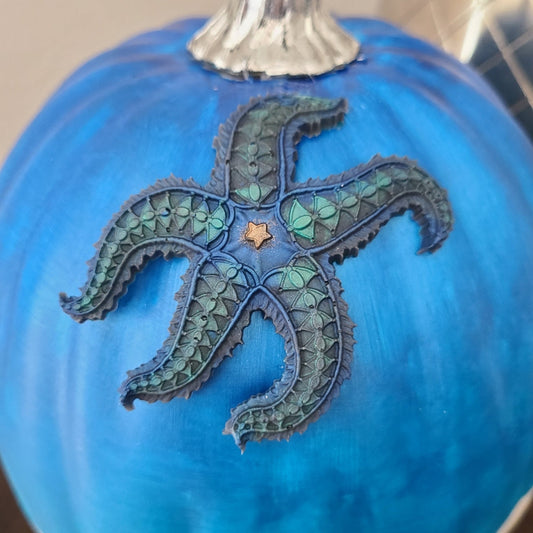 Ocean Themed Pumpkin With 3-D Starfish