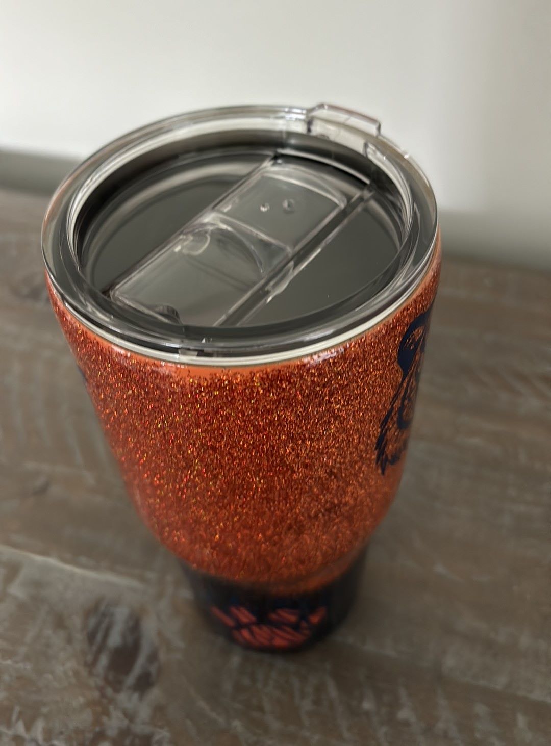 Tigers 30 oz. Stainless Steel Cup/Tumbler, Orange and Blue, Lid, Straw, Gift box