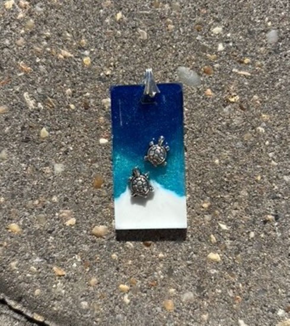 Rectangular Pendant, Ocean Theme, Turtles