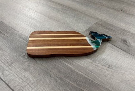 Whale Shaped Cutting or Serving Board, Resin Ocean Tail