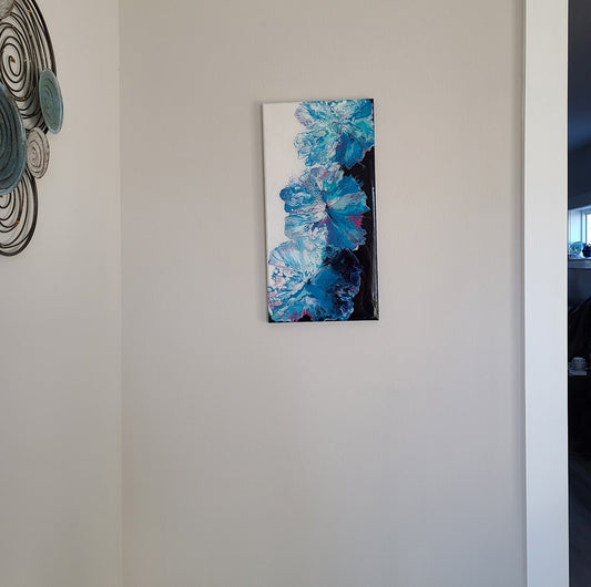 Three Flowers in Bloom Acrylic With Resin Wall Art, 20 x 10