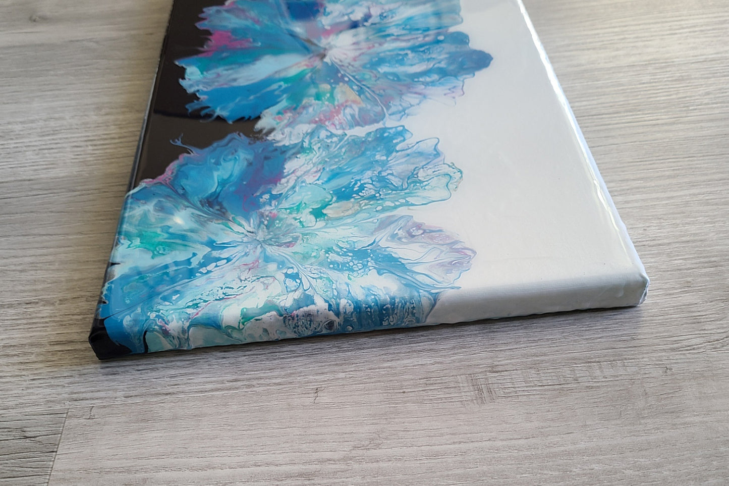 Three Flowers in Bloom Acrylic With Resin Wall Art, 20 x 10
