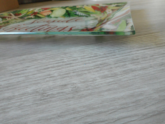 Glass Platter, Seaside Greetings, 15 x 10 inches