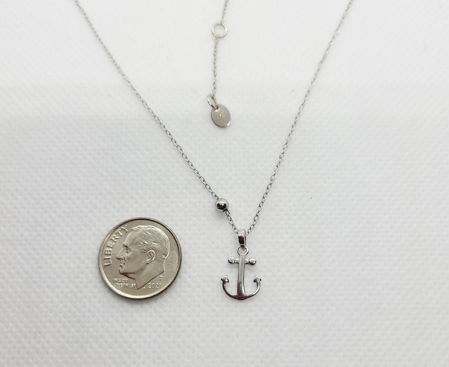 Petite Anchor Necklace, Sterling Silver