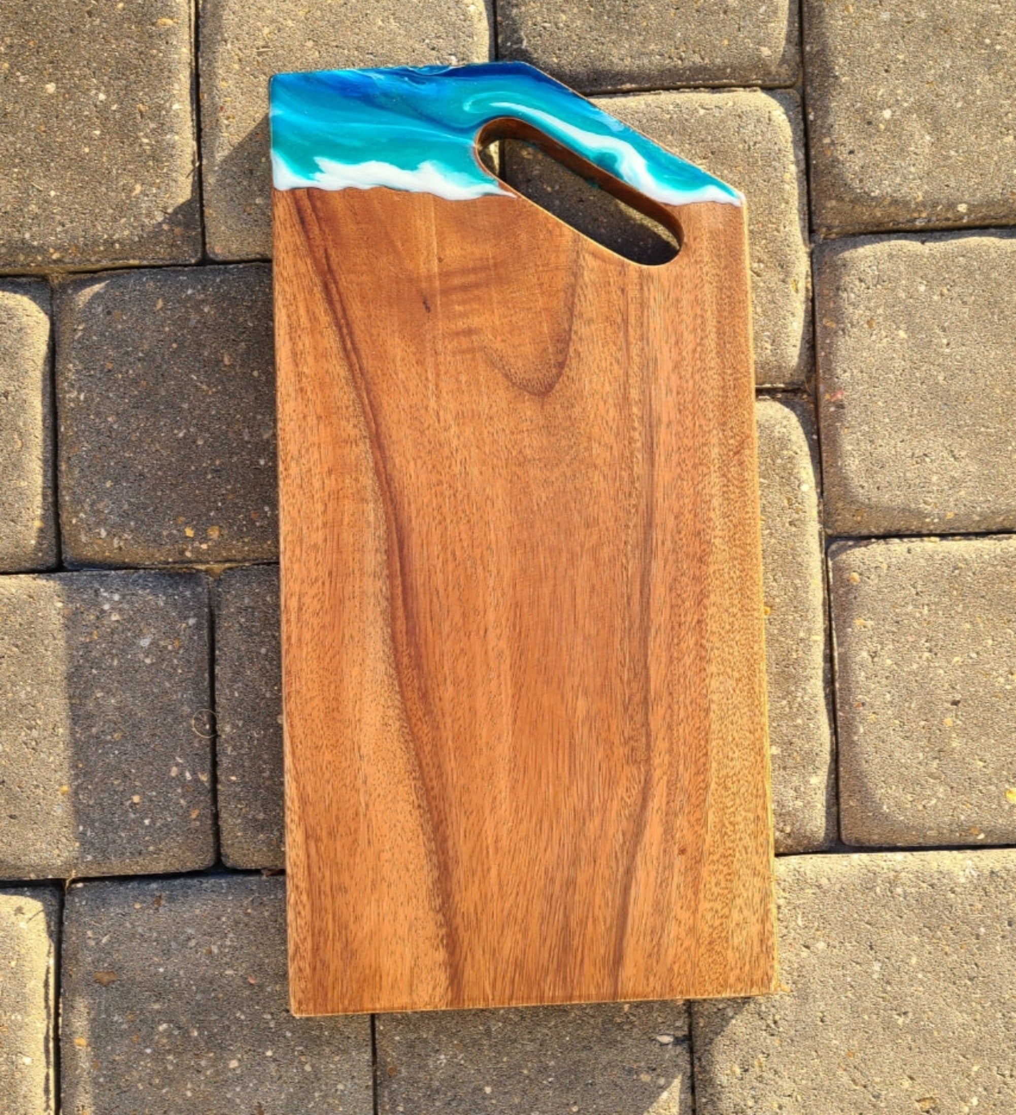 Angled Corner Cutting Board, Resin Ocean Waves Ocean Girl Gifts FL