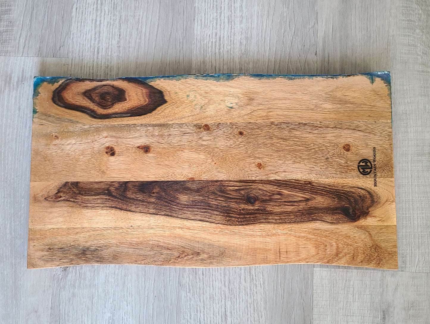 Angry Ocean Live Edge Cutting or Charcuterie Board, 20 x 10.75 Inches