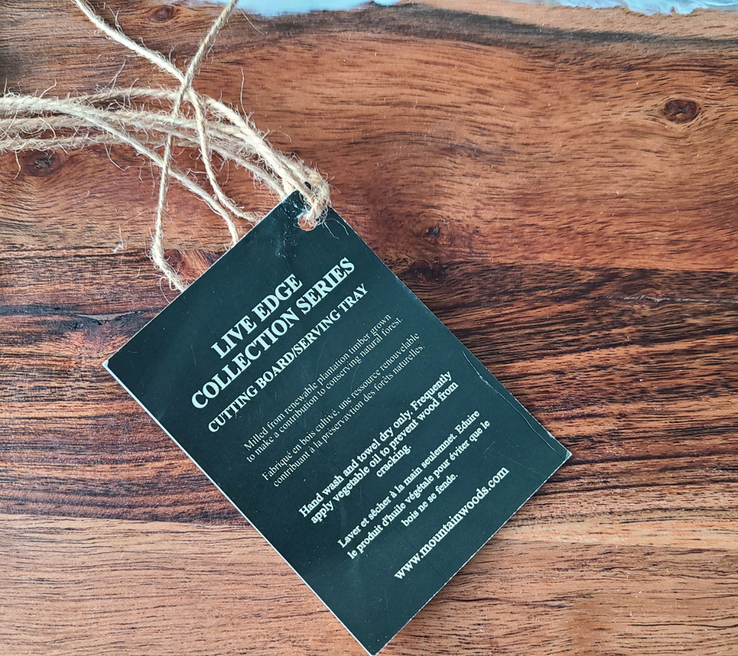 Angry Ocean Live Edge Cutting or Charcuterie Board, 20 x 10.75 Inches