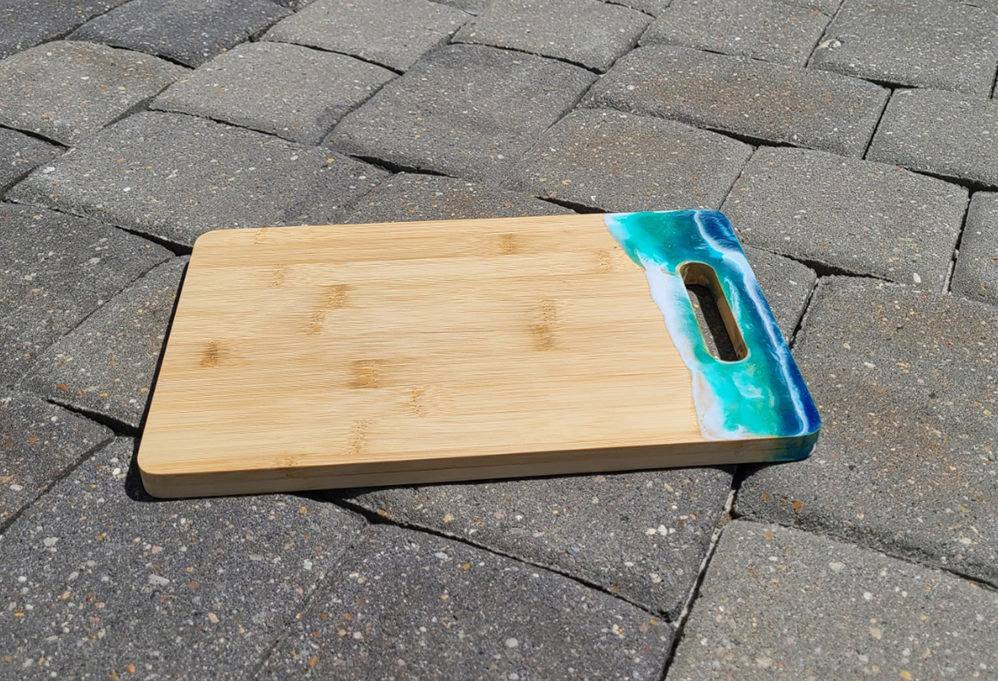 Small Bamboo Cutting Board With Ocean Theme