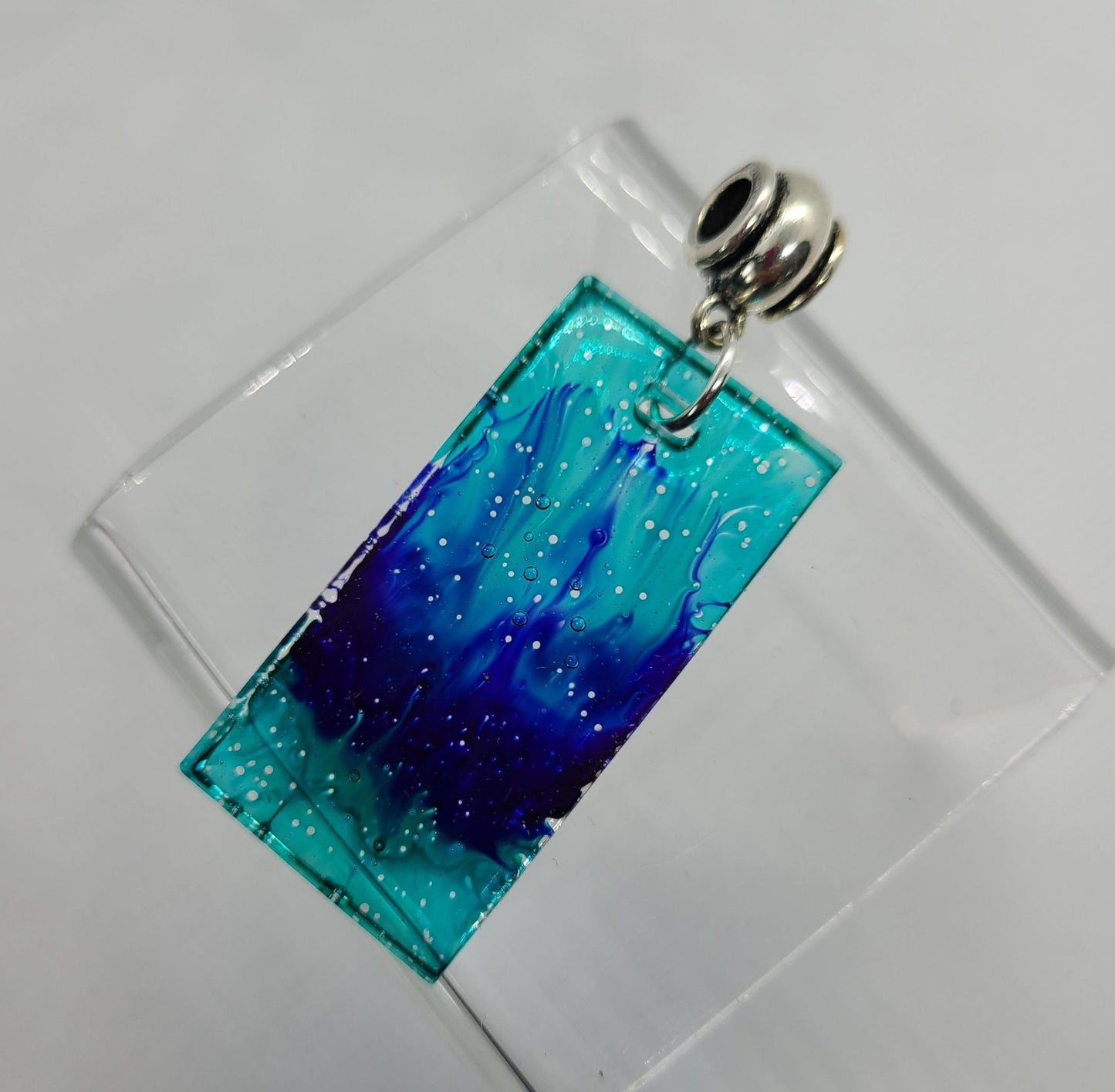 Lightweight Resin Earring and Pendant Set, Underwater, Blue & Green