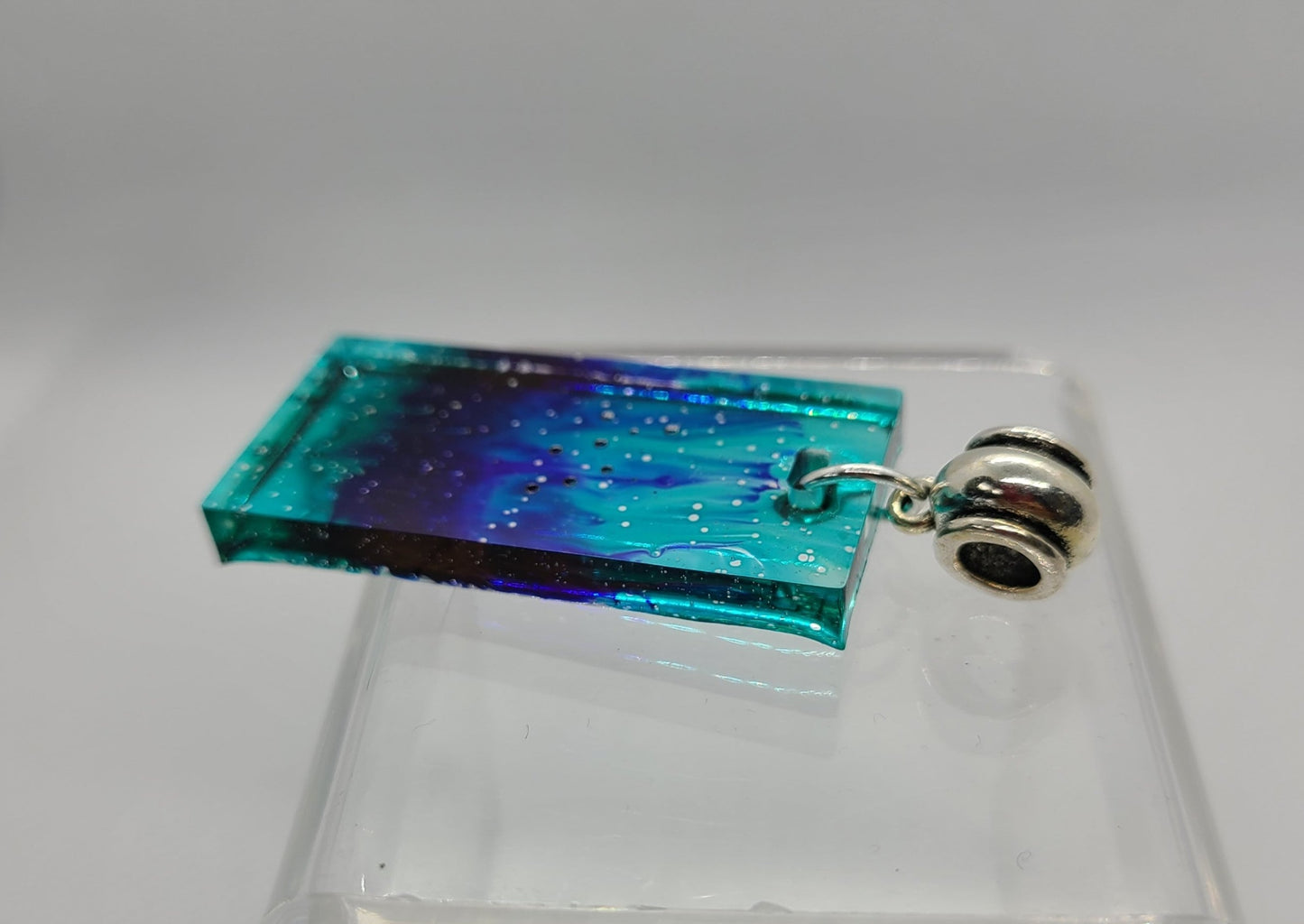 Lightweight Resin Earring and Pendant Set, Underwater, Blue & Green