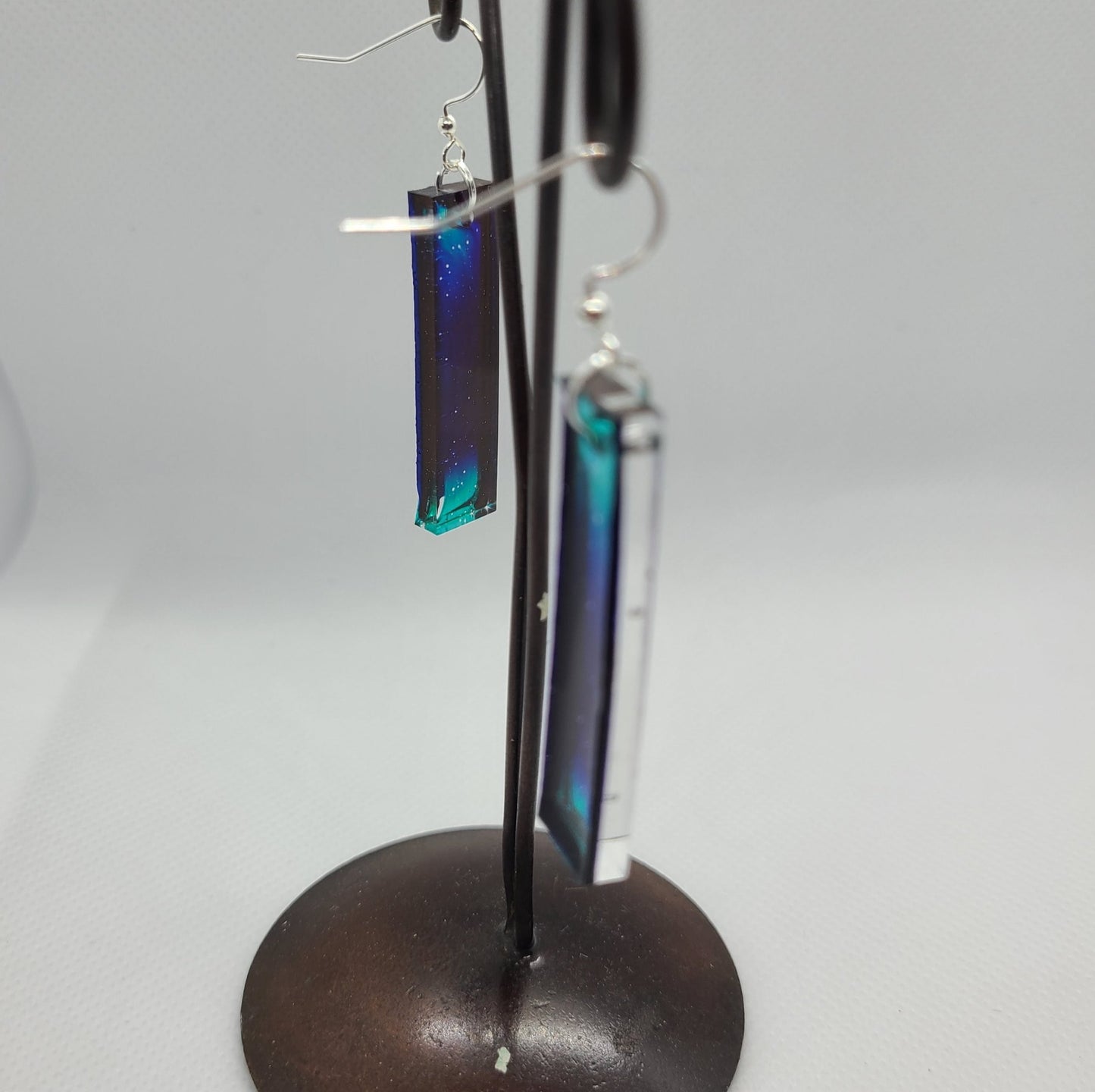Lightweight Resin Earring and Pendant Set, Underwater, Blue & Green