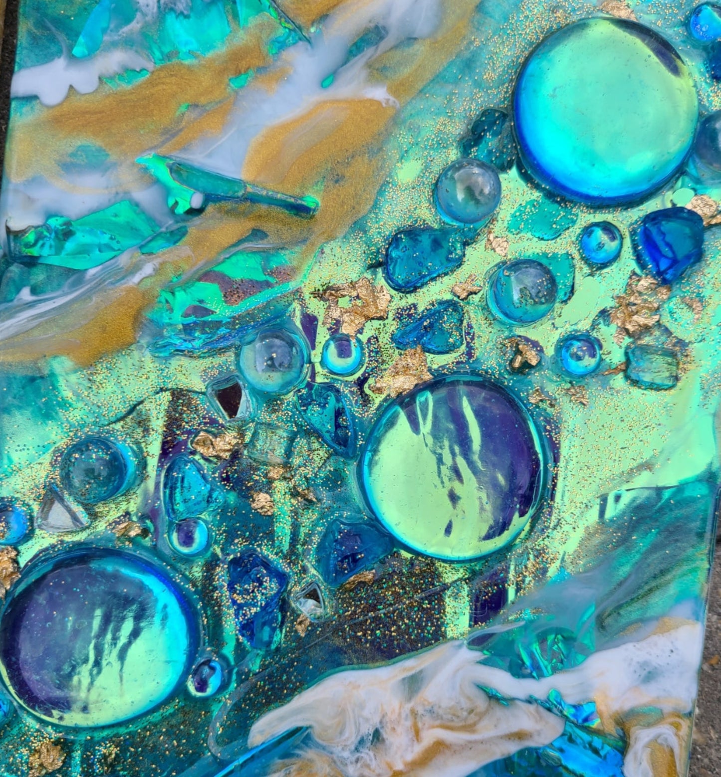 Bubble Glow Diptych, Mixed Media Artwork