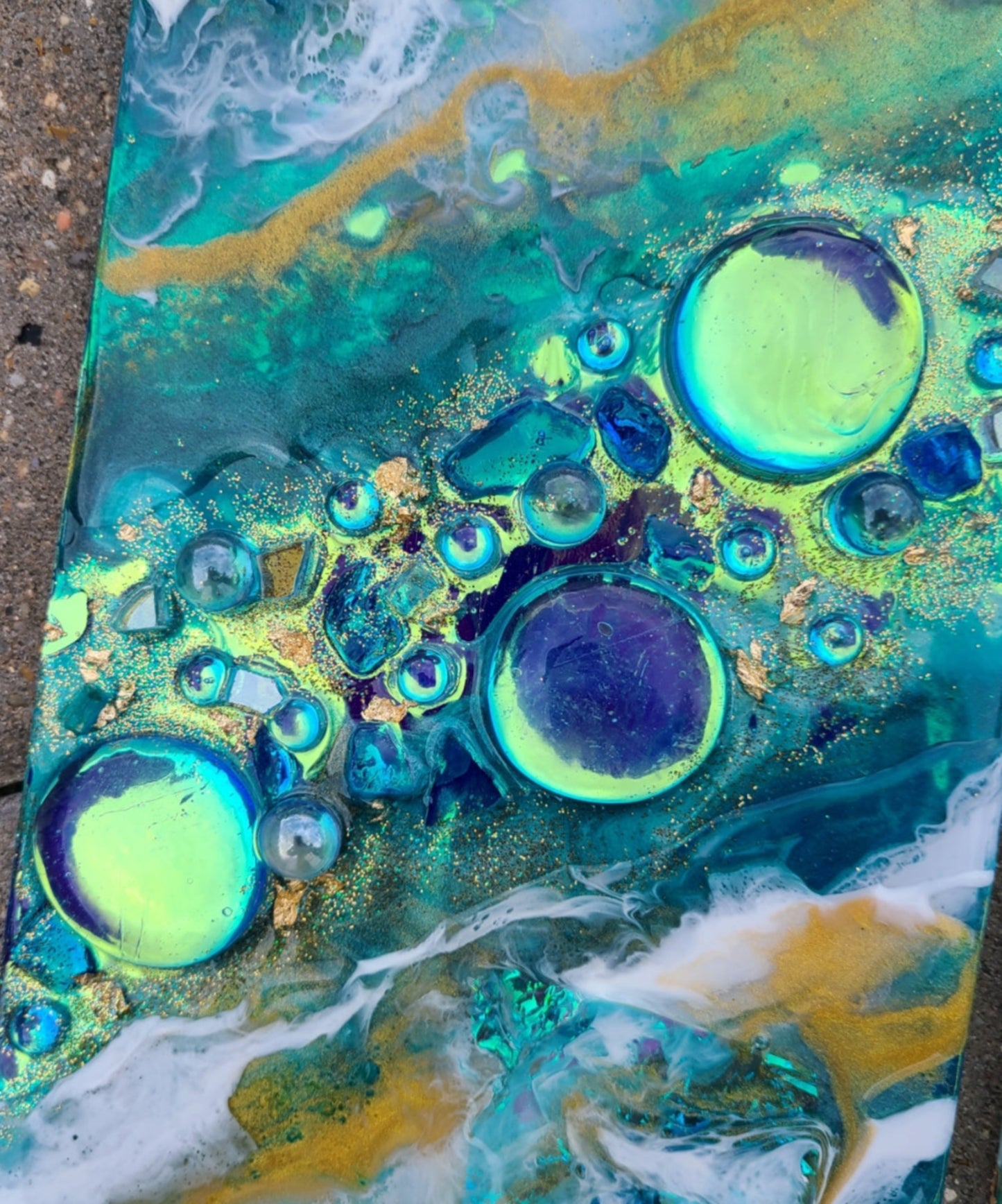 Bubble Glow Diptych, Mixed Media Artwork