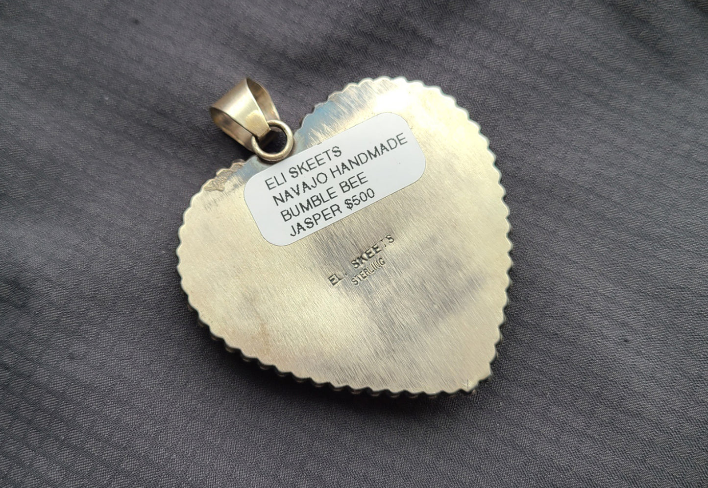 Rare Bumblebee Stone Heart Shaped Pendant