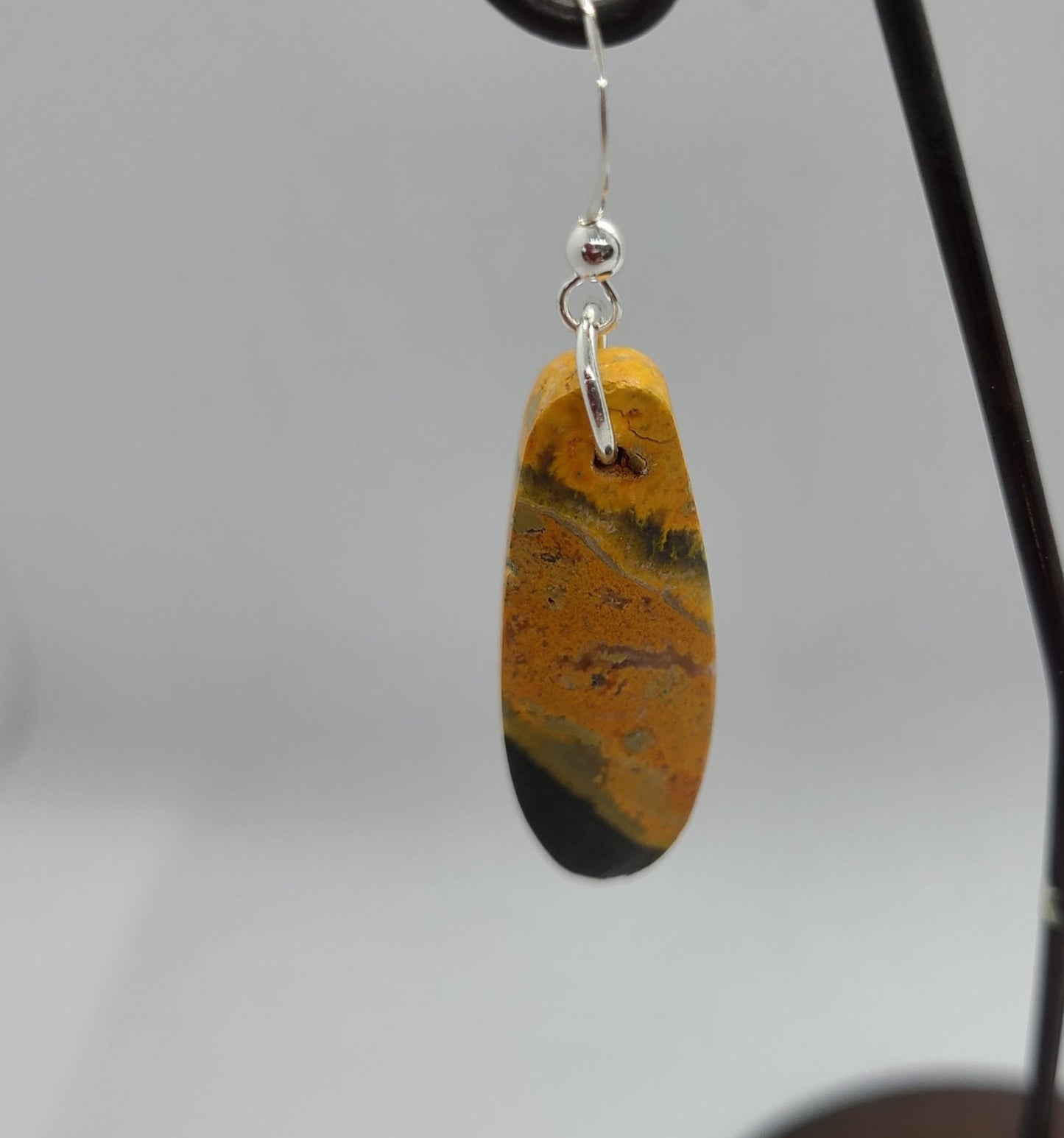 Rare Stone, Bumble Bee Jasper Dangle Earrings