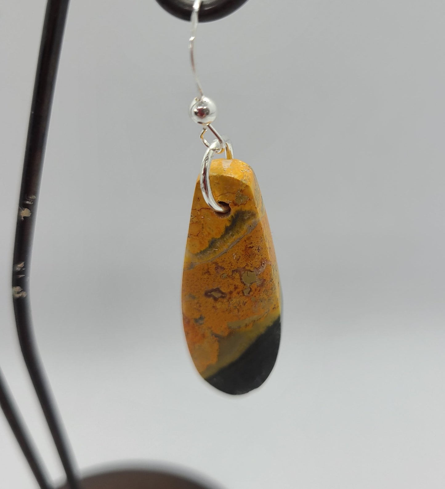 Rare Stone, Bumble Bee Jasper Dangle Earrings