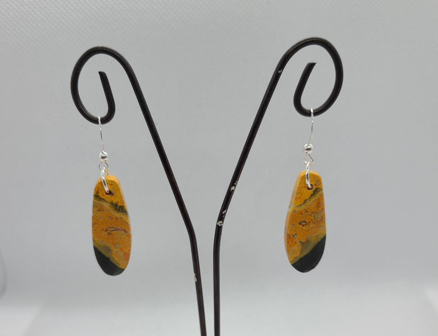 Rare Stone, Bumble Bee Jasper Dangle Earrings