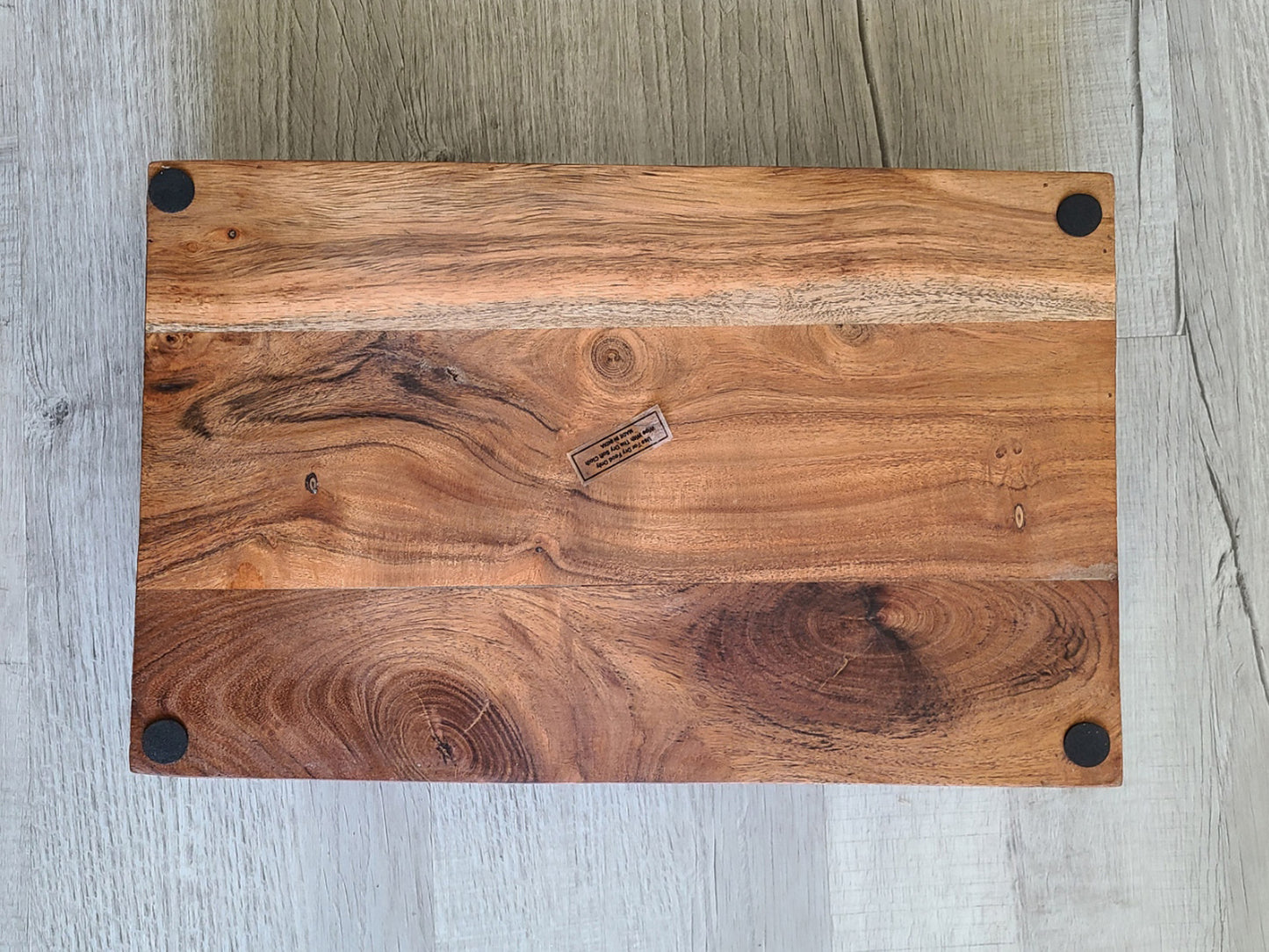 Wood Tray With Handles, Copper and Teal Resin Swirls