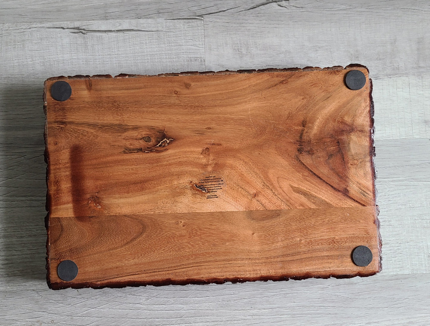 Emerald Waters Wood and Resin Tray, Natural Bark