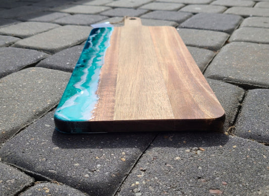 Foamy Ocean Cutting Board, Acacia Wood and Resin