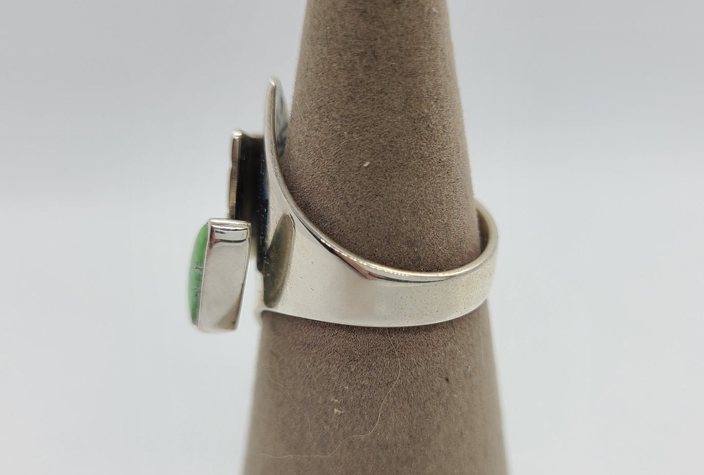 Adjustable Green Turquoise Ring, Sterling, Gertrude Zachary