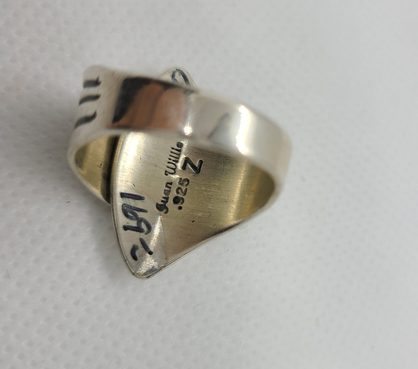 Adjustable Green Turquoise Ring, Sterling, Gertrude Zachary