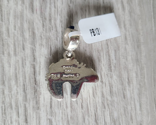 Inlay Bear Pendant, Stones On Bail, Turquoise, Lapis