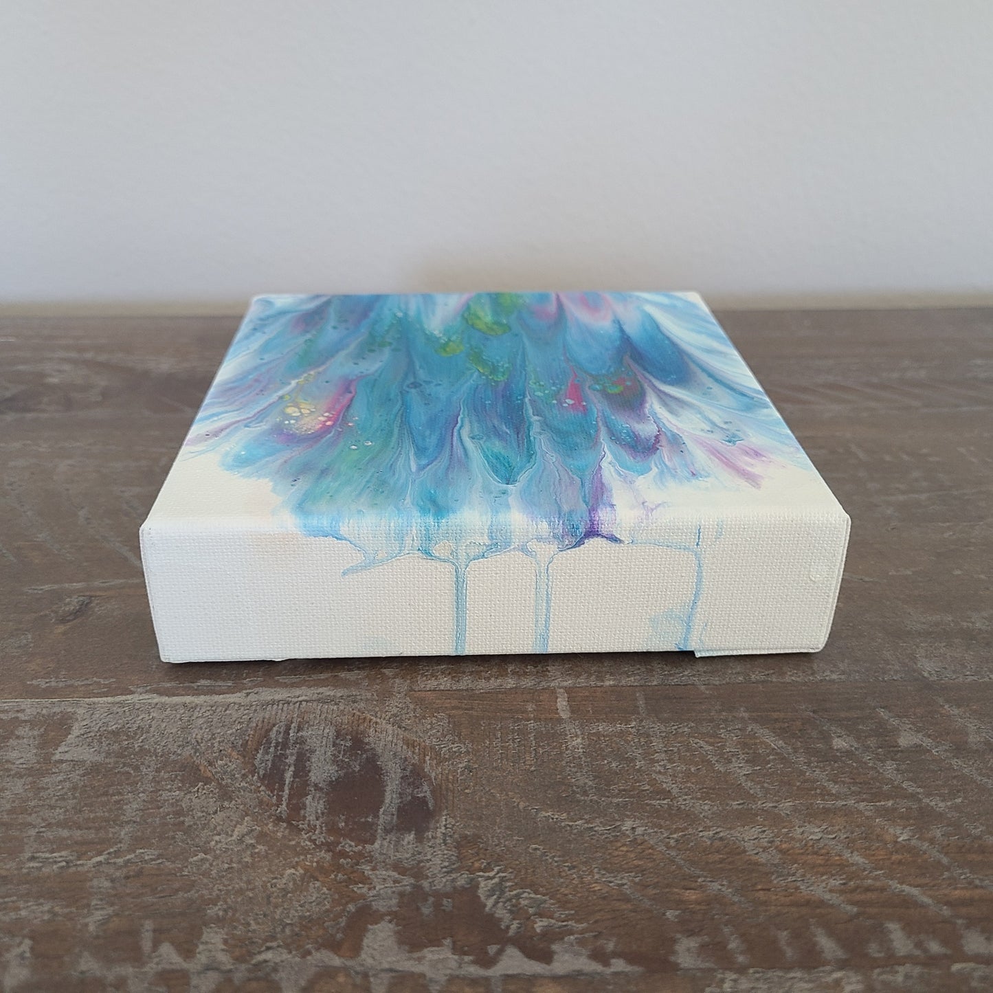 Spring Blooms, Abstract Acrylic Art, Blue & Purple