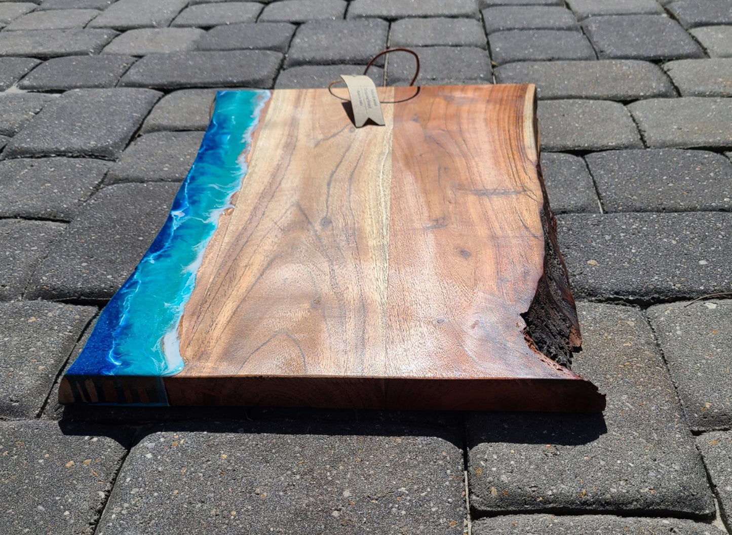 Large Live Edge Cutting Board, Wild, Wild Waves