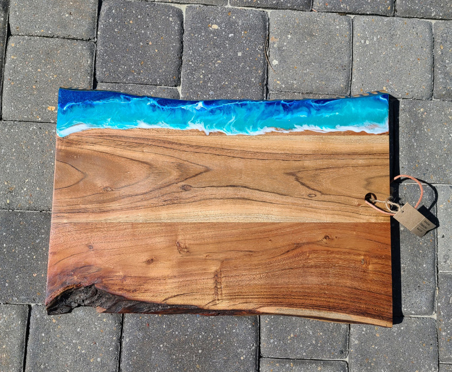 Large Live Edge Cutting Board, Wild, Wild Waves