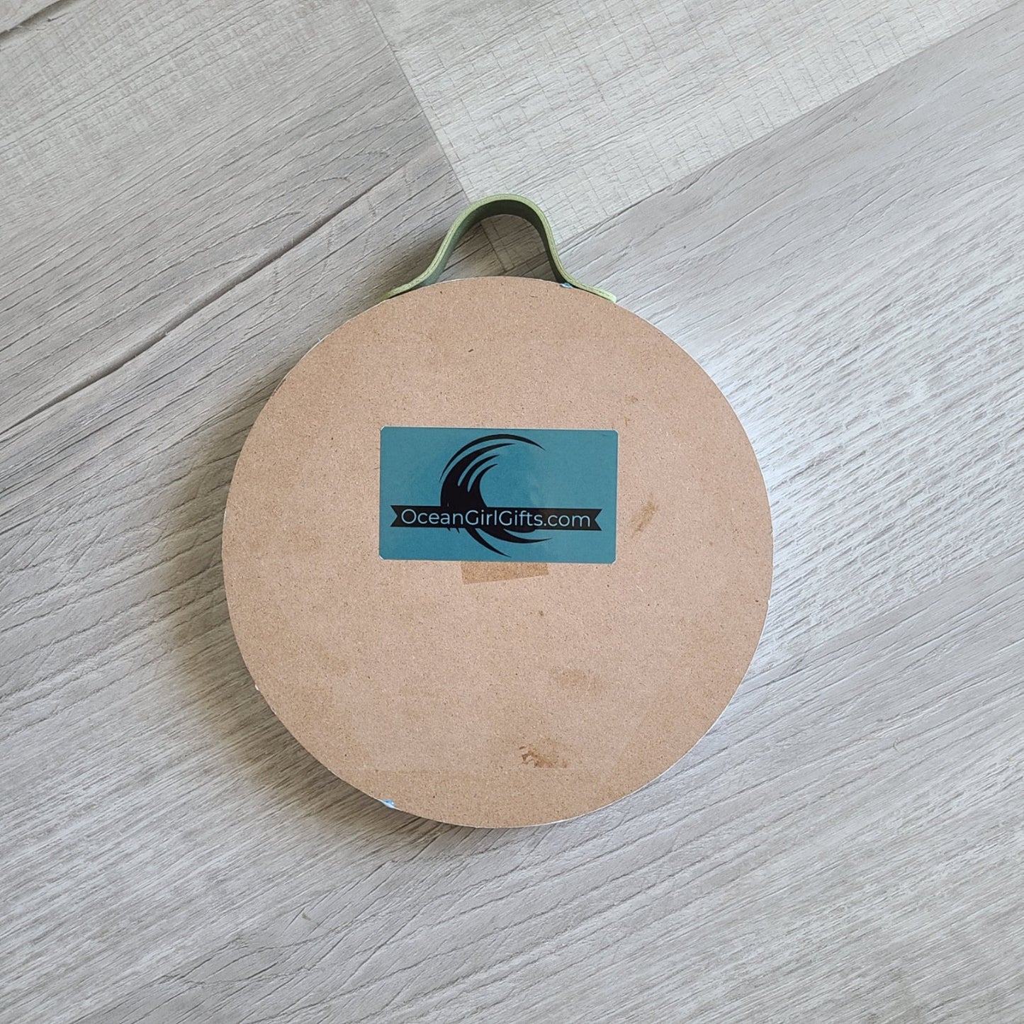 Mermaid at Heart, 8 Inch Wood Round With Leather Hanger