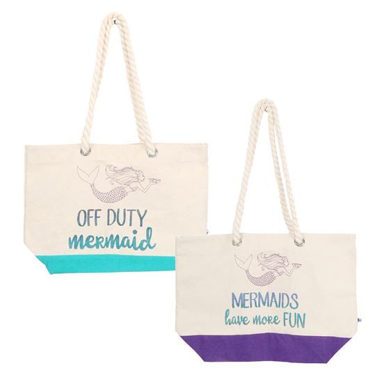 Off Duty Mermaid Canvas Tote