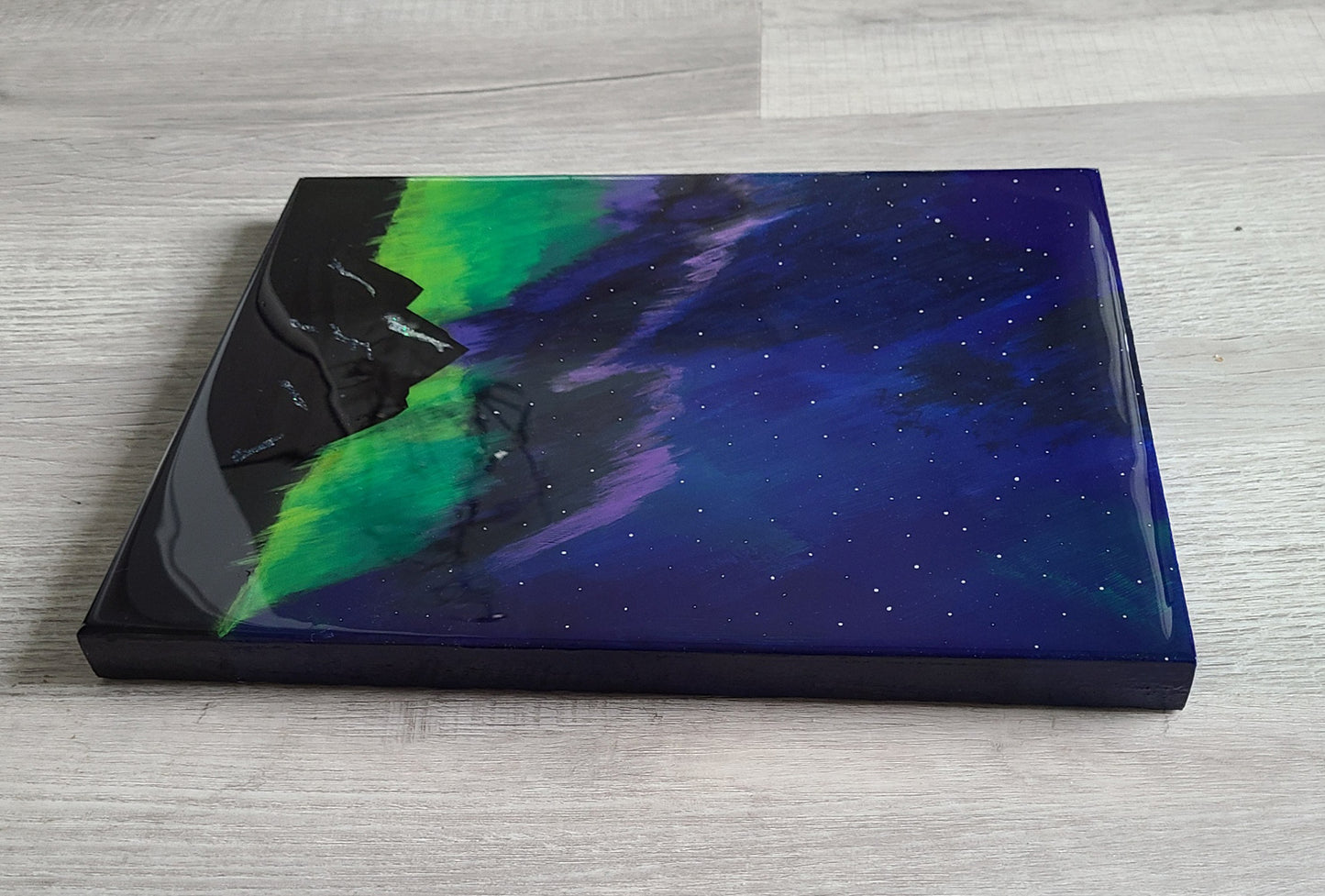 Wall Art, Northern Lights, Acrylic Painting With Resin